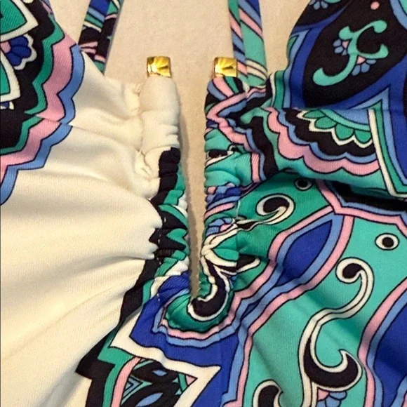 Sunshine 79 Women's Mellow Medallion Blue/Teal/White Swimsuit Coverup Size Small - Picture 10 of 12